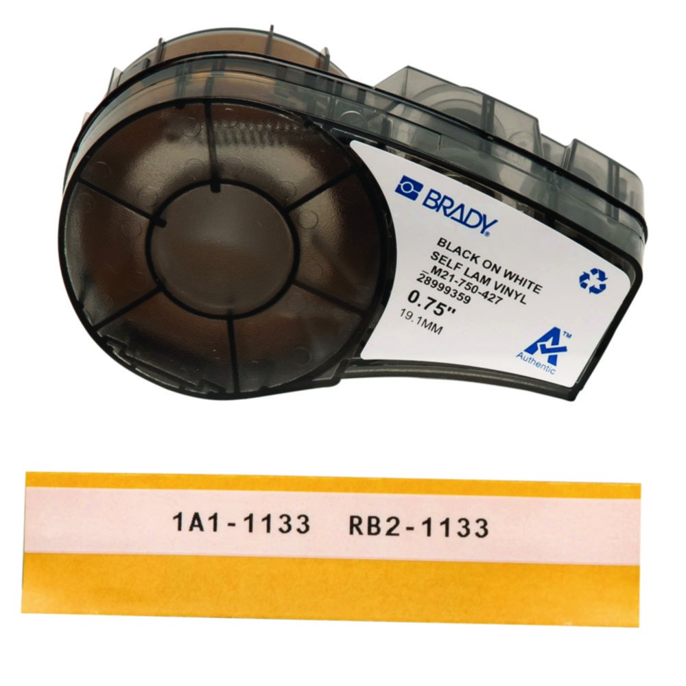 Self-laminating label tape with transparent end for label printer M210/M210-LAB, vinyl
