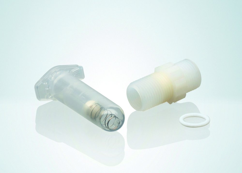 Suction valves for bottle-top dispensers and digital burettes | Material: Spring made of Hastelloy
