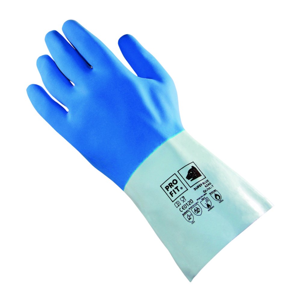 Gants de protection chimique Pro-Fit 6240, super blue, latex | Taille du gant: 7