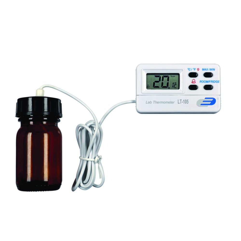 Laboratory thermometer LT-105, with glass bottle