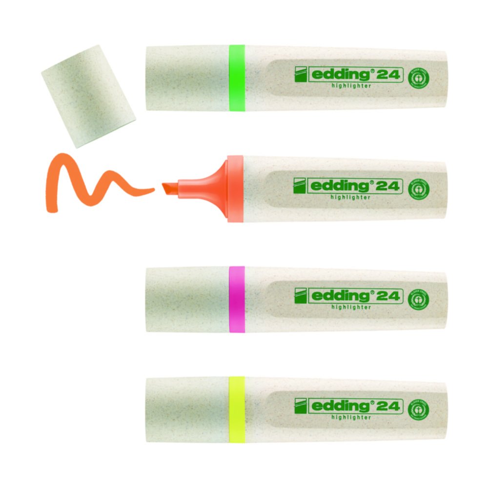 Textmarker edding 24 EcoLine, 4er-Set sortiert | Typ: 24 EcoLine