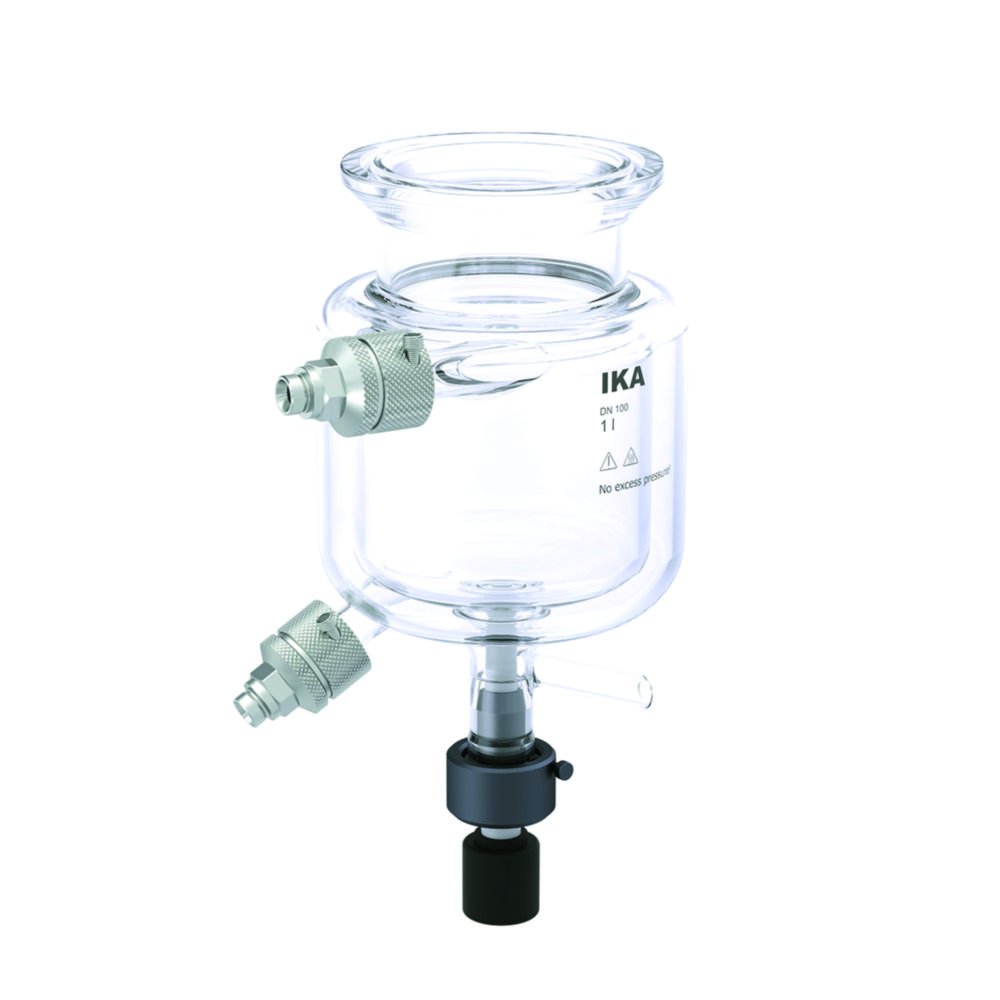 Reactor vessels for Synthesis reactors EasySyn Advanced and Starter, borosilicate glass 3.3, with bottom discharge valve | Type: SY 1000 D