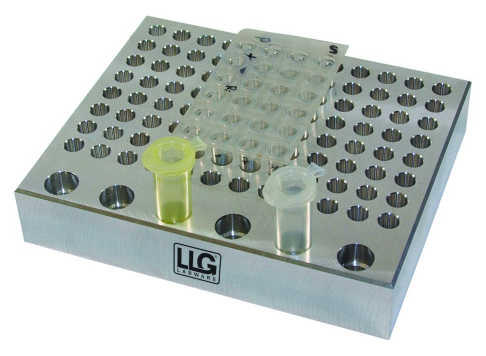 LLG-Temperierblock exact, Aluminium | Anzahl Stellplätze: 12 x 15,0 ml Zentrifugenröhrchen