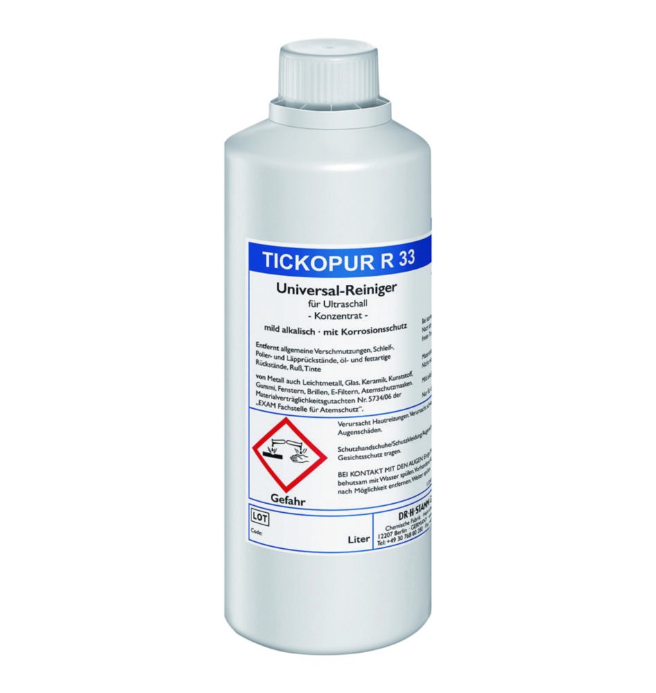 Concentrates for ultrasonic baths TICKOPUR R 33