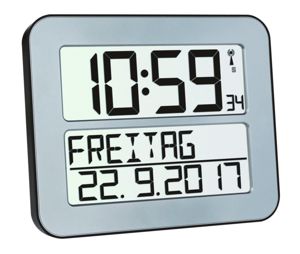 Radio controlled wall clock TimeLine Max with digital display | Type: TimeLine Max