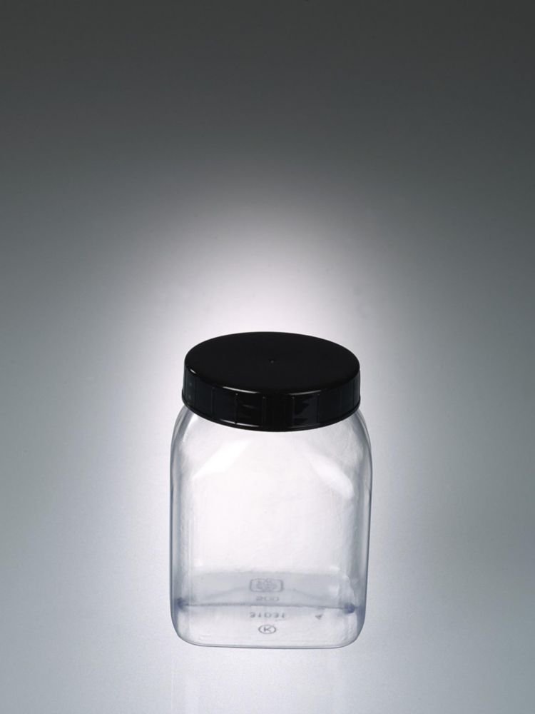 Square wide-mouth containers, PVC, transparent | Nominal capacity: 500 ml