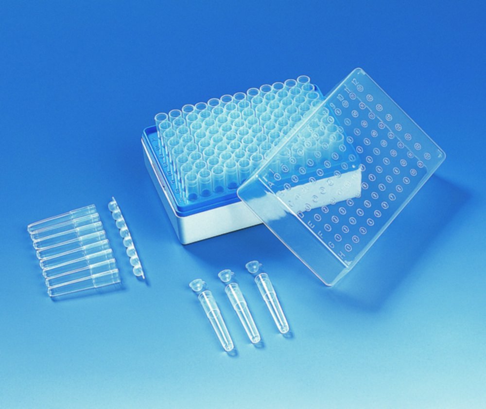 Micro test tubes and racks, PP, 1.2 ml | Type: Rack with grid, non-sterile (empty), PP