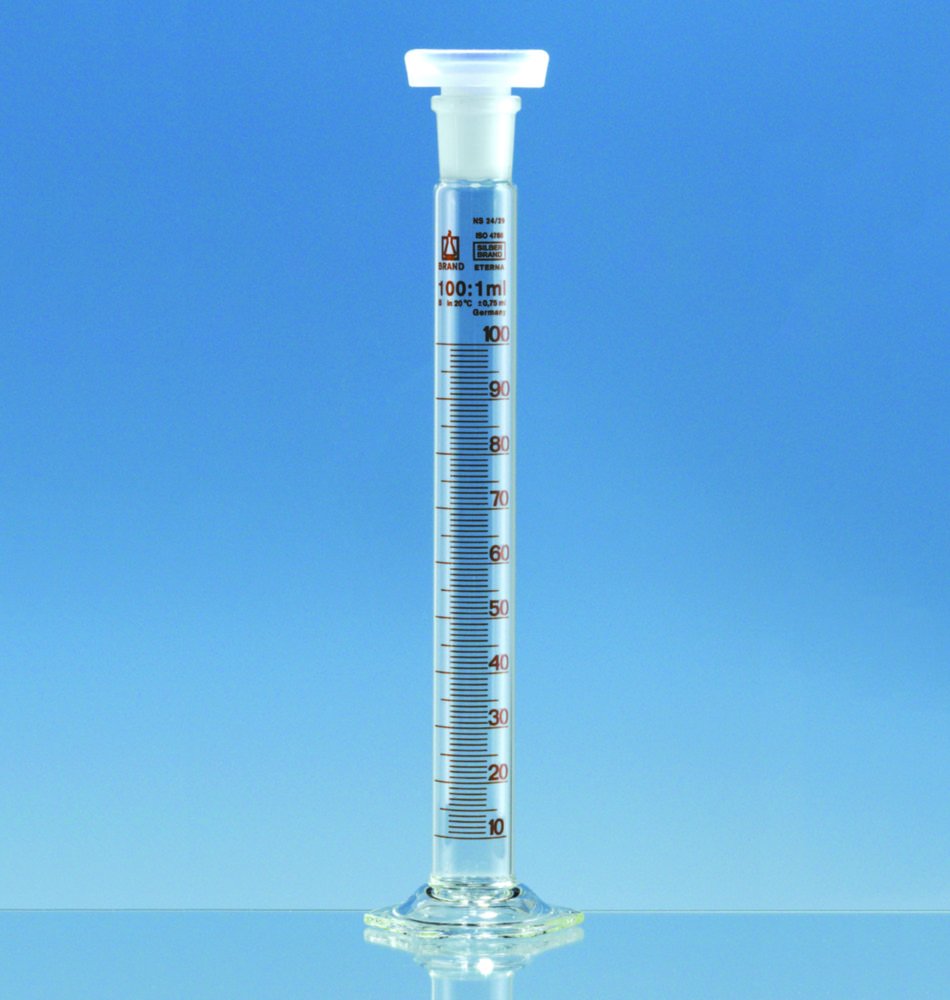 Mischzylinder, Borosilikatglas 3.3, hohe Form, Klasse B, braun graduiert | Nennvolumen: 10 ml