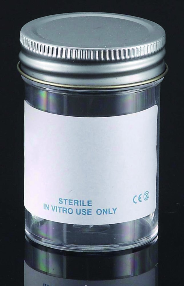 LLG-Probenbehälter, PS, mit Metallkappe, steril | Nennvolumen: 250 ml