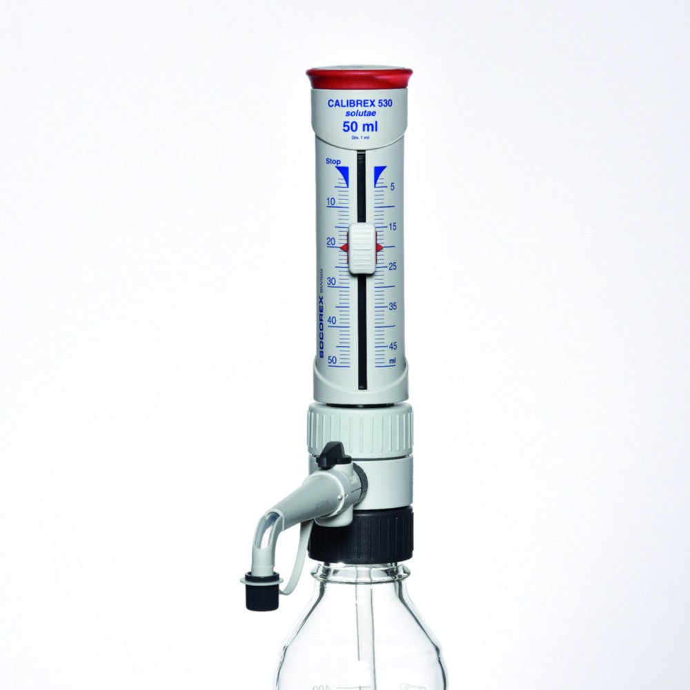 Bottle-top dispensers Calibrex™ solutae 530, with flow control system