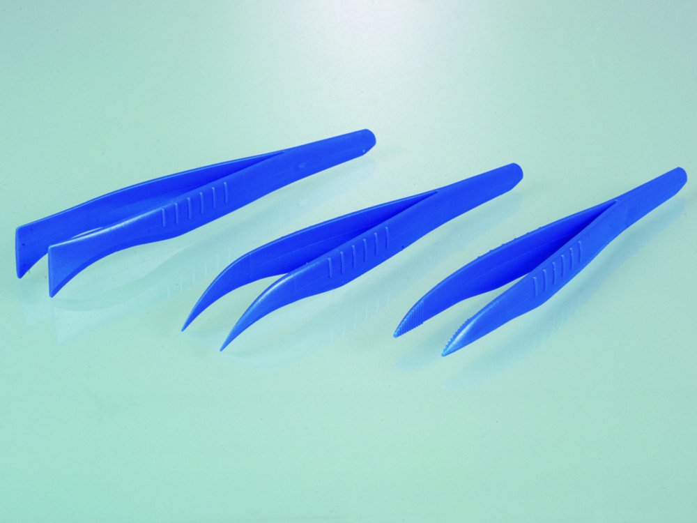 Disposable tweezers, PS, blue | Version: Angled