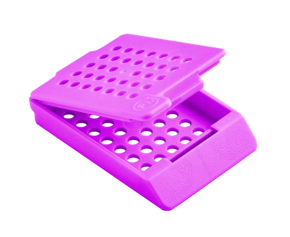 Embedding cassettes PrintMate, pore style round, with loose lid | Material: Plastic