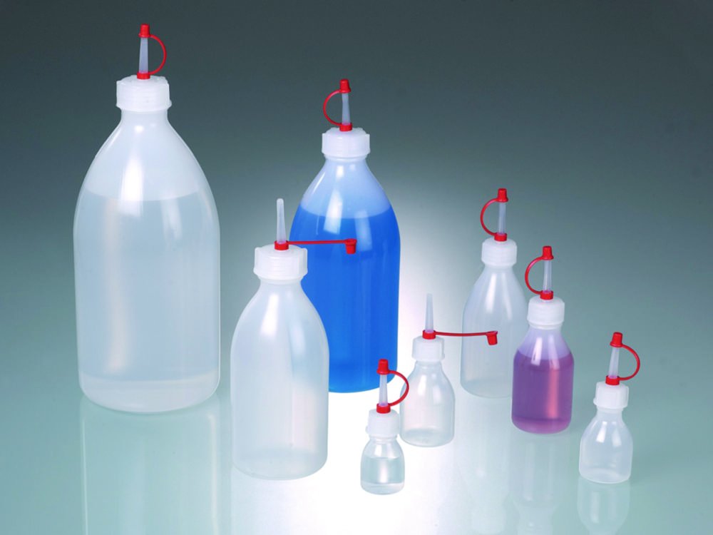 Enghalsflaschen, mit Tropfverschluss, LDPE | Nennvolumen: 500 ml
