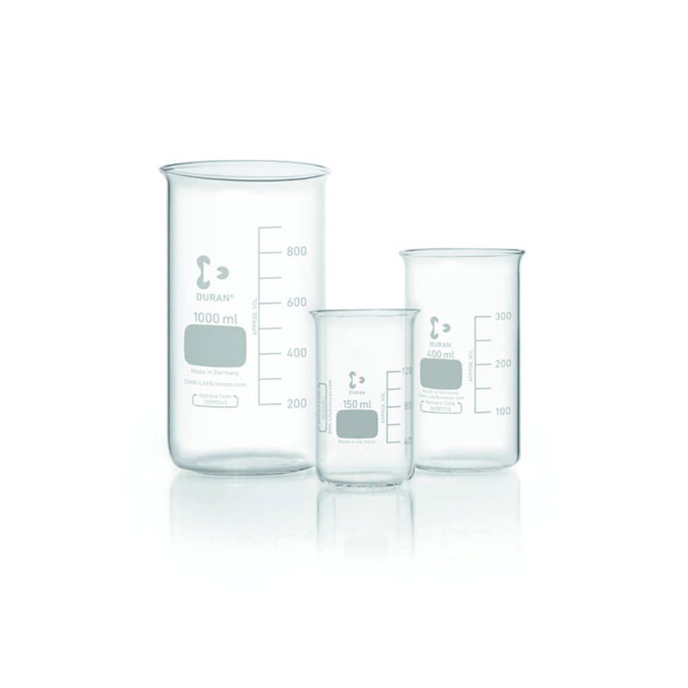 Beakers glass, DURAN®, tall form, without spout | Nominal capacity: 600 ml