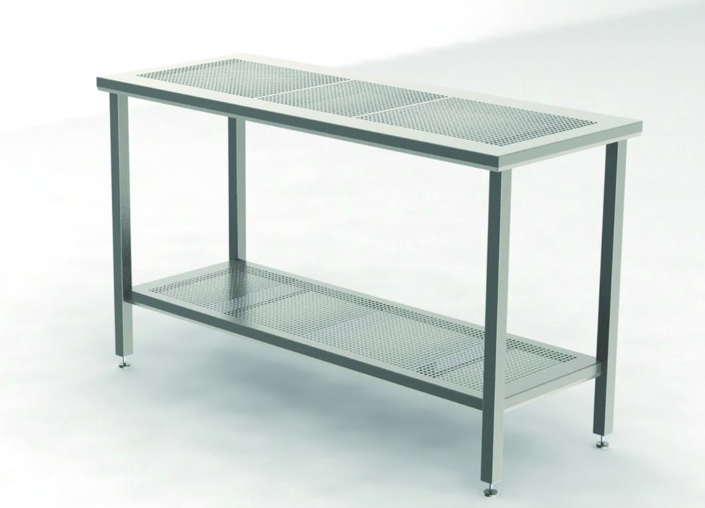 Tables pour salle blanche avec plateau de travail perforé | Largeur mm: 1600