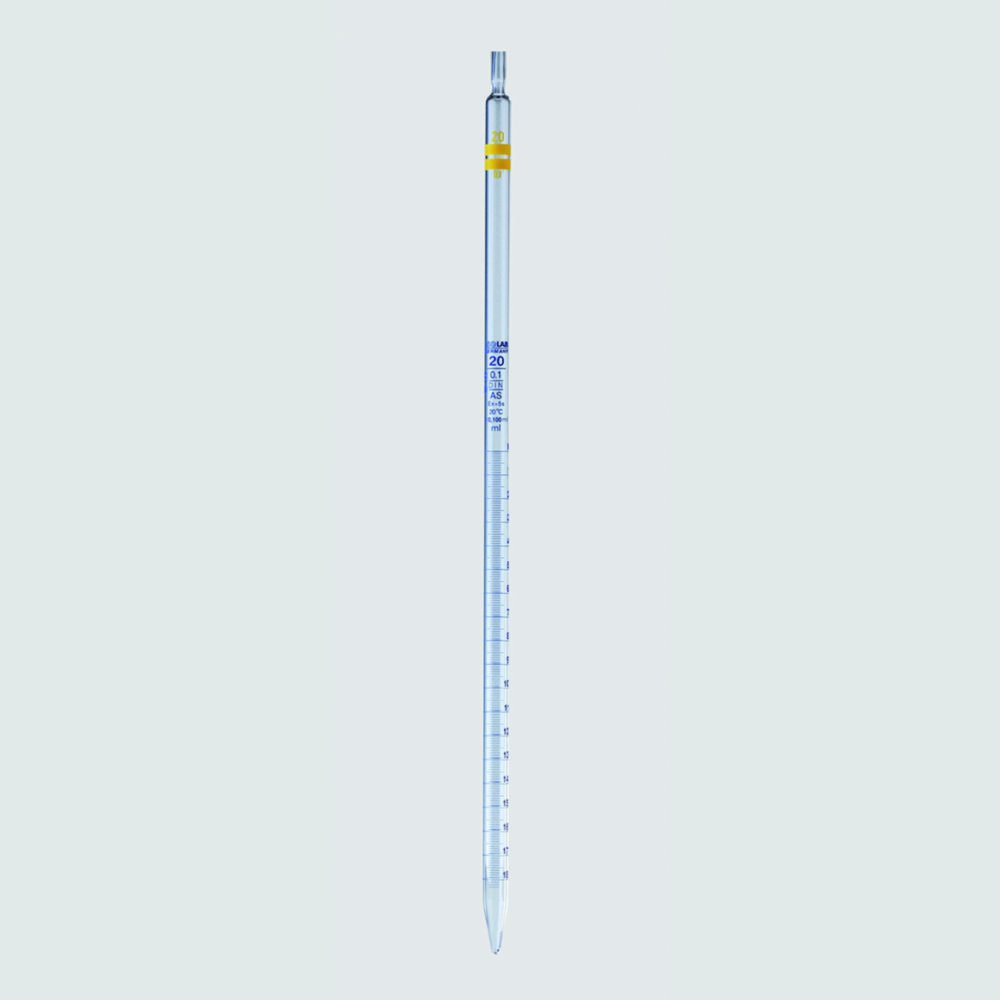 Graduated pipettes, soda glass, class AS, type 3 | Nominal capacity: 2 ml