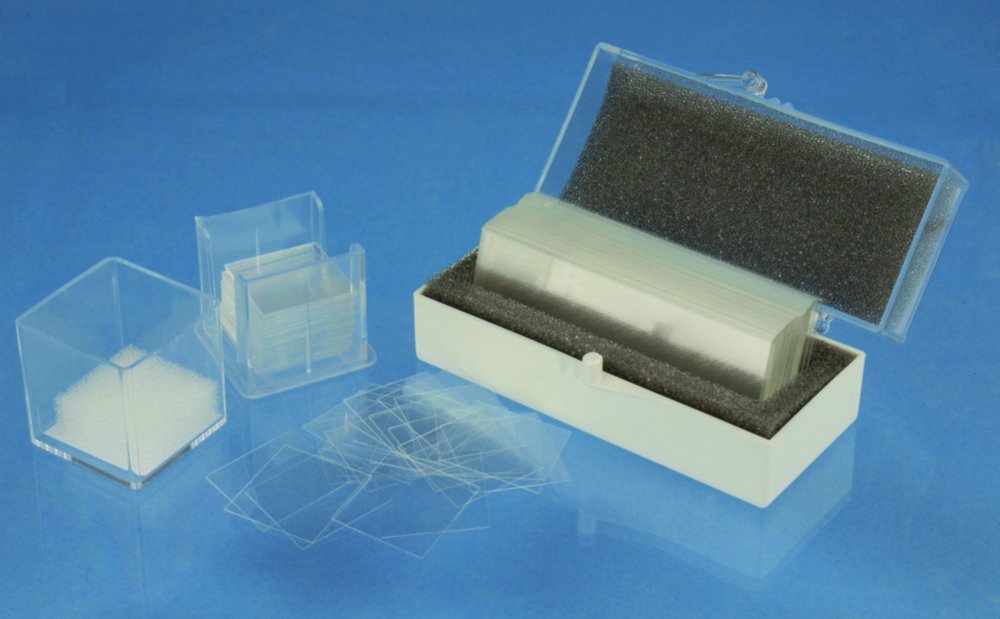 Lames couvre-objet, carrées, verre borosilicate D263® M | Dimensions (LxP): 22 x 22 mm