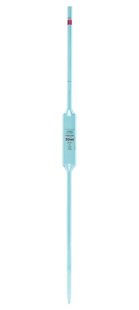 Volumetric pipettes Volac FORTUNA®, glass, class AS, 1 mark, amber graduation | Nominal capacity: 2.5 ml