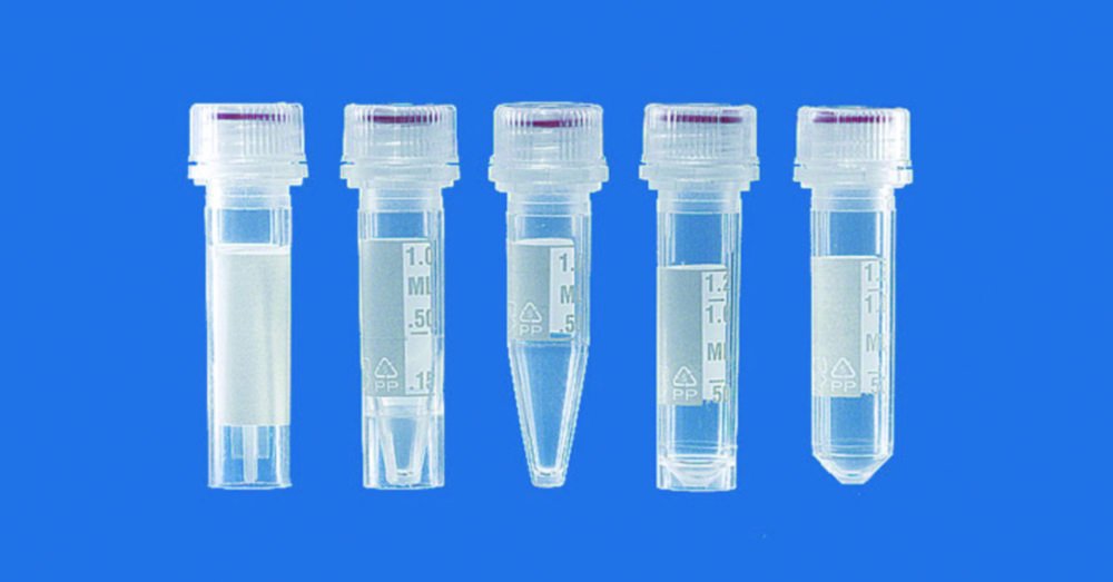 Microtubes, PP, with screw-cap, PP, with lid closure