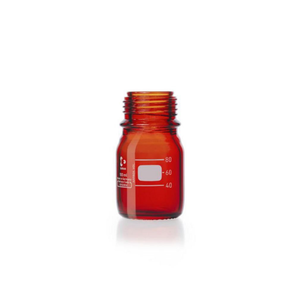Laboratory bottles, DURAN® amber, with retrace code | Nominal capacity: 100 ml
