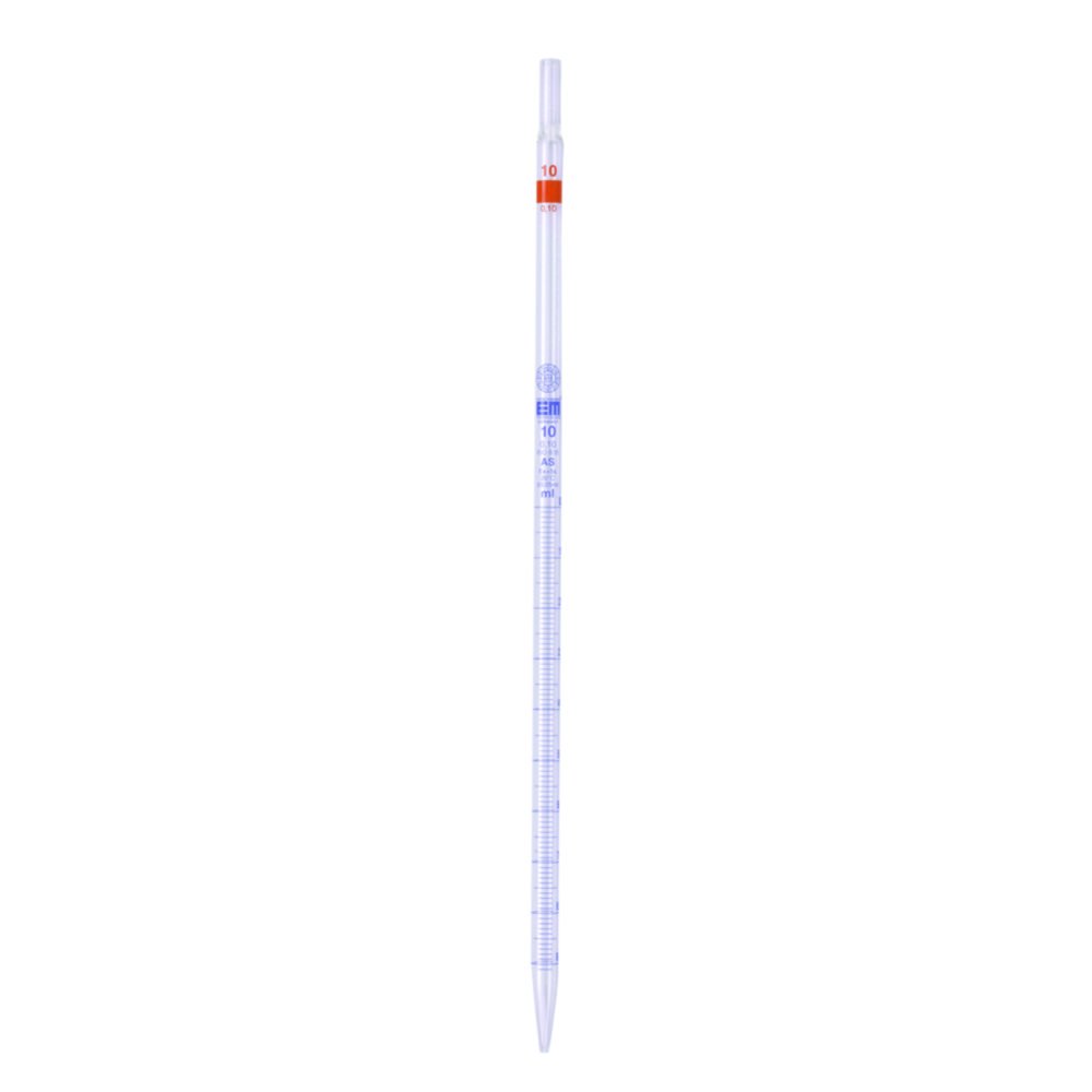 Graduated pipettes, Soda-lime glass, class AS, blue graduation, type 3 | Nominal capacity: 2 ml