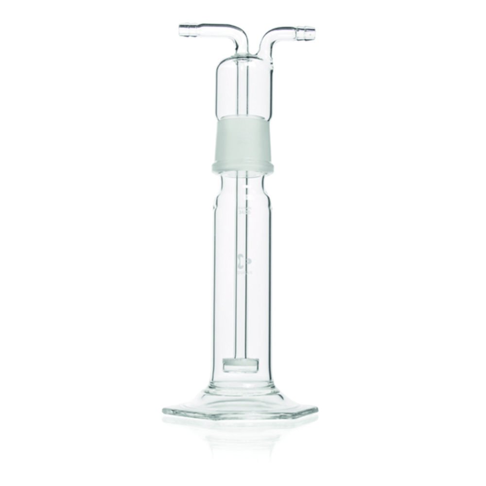 Flacon laveur de gaz en verre DURAN®, avec plaque filtrante | Description: Flacon laveur de gaz