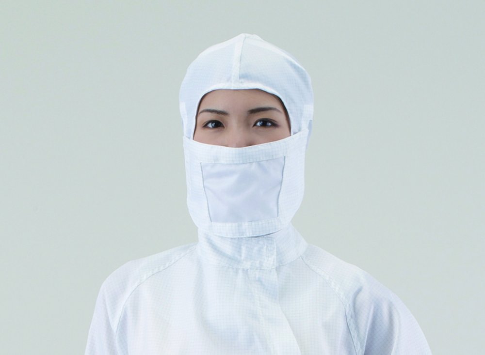Hood and mask for cleanroom | Description: Hood