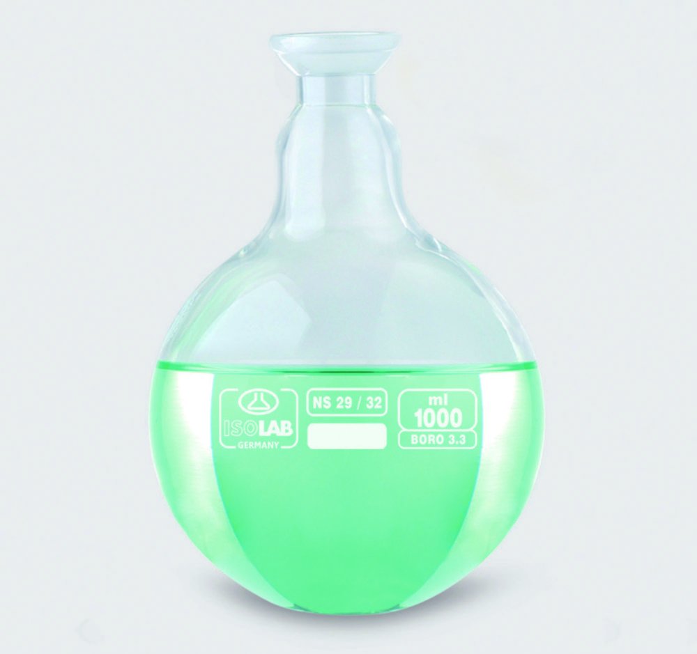 Ballon récepteur, à rodage sphérique, en verre borosilicaté 3.3