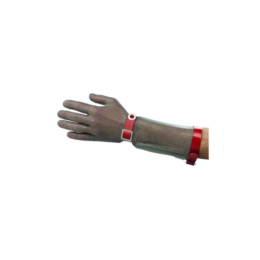 Schnittschutz-Kettenhandschuhe, mit langer Stulpe | Handschuhgröße: S