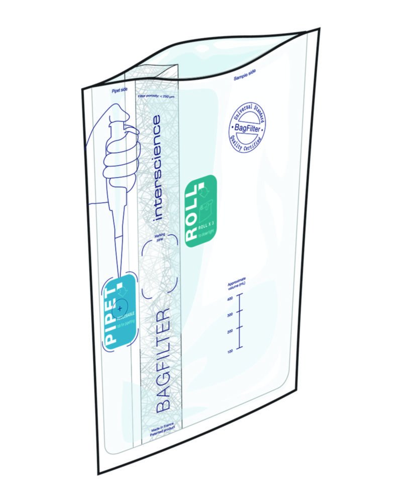 Blender bags with lateral filter BagSystem® BagFilter® Pipet & Roll