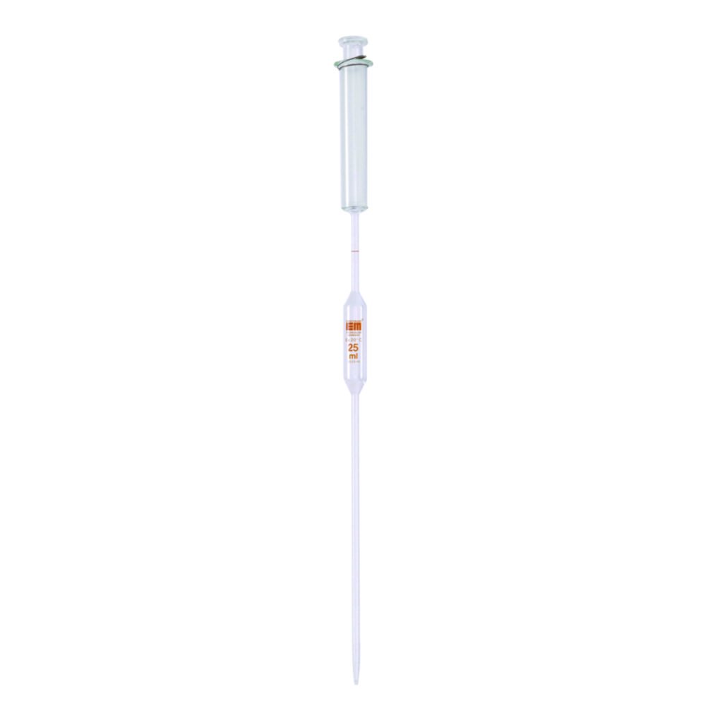 Volumetric pipettes with piston, amber stain graduation | Nominal capacity: 2 ml