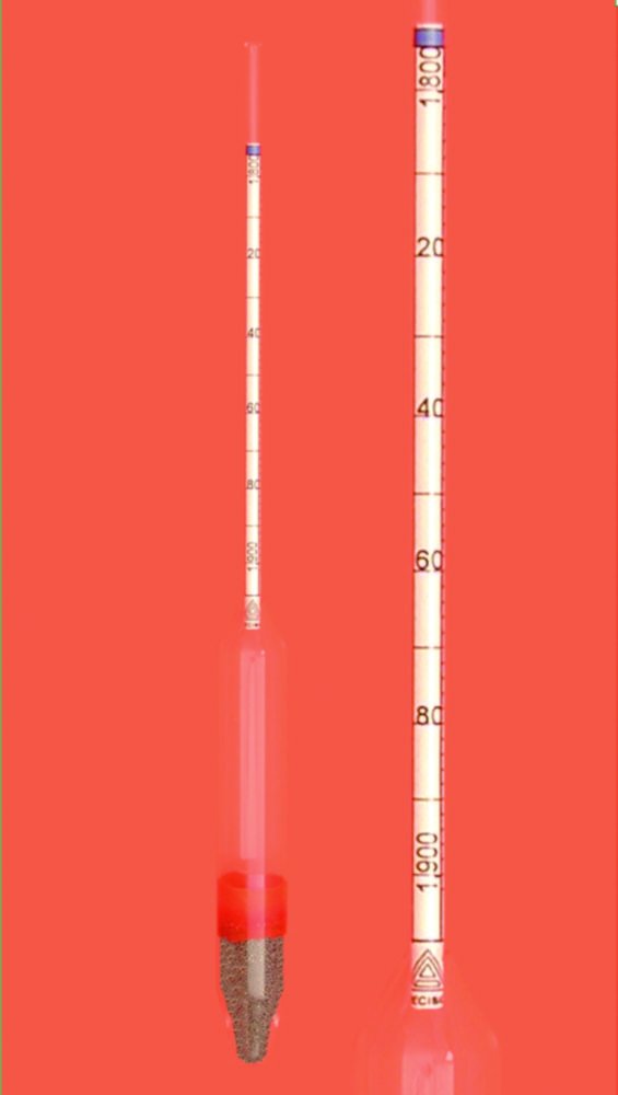 Dichte-Aräometer ohne Thermometer | Messbereich g/cm3: 1,000 ... 1,500