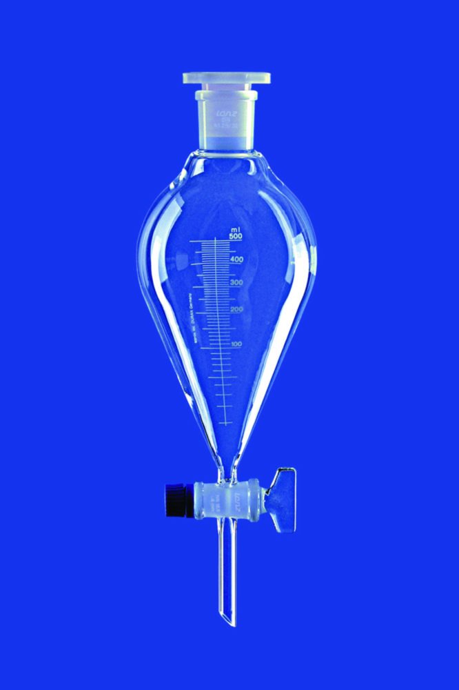 Separating funnels, conical, with glass plug, borosilicate glass 3.3 | Capacity ml: 50