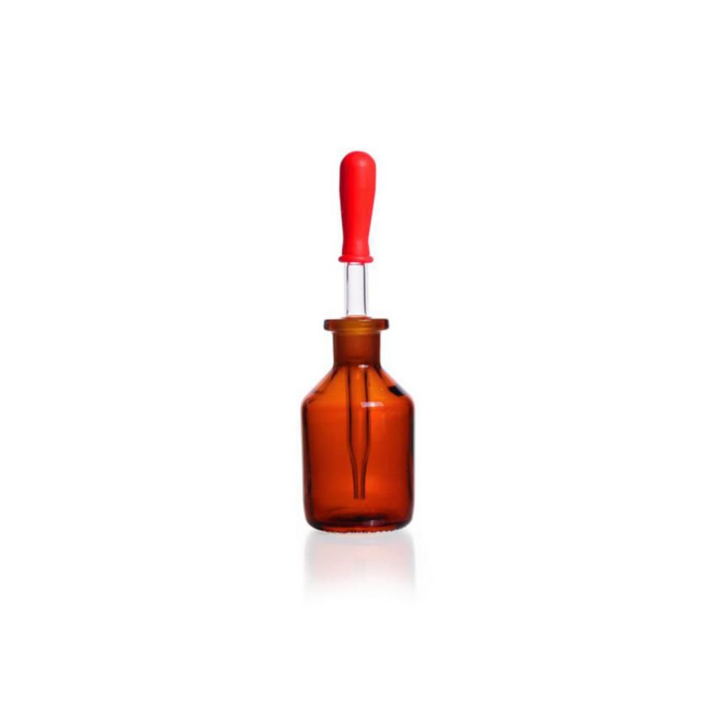 Flacons compte-gouttes, flacons pipettes, verre sodo-calcique, verre brun | Volume nominal: 50 ml