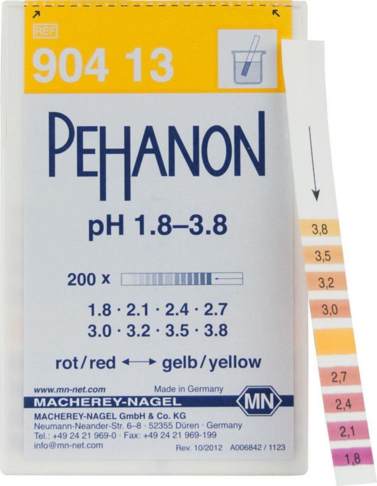 Indicator paper, PEHANON® | Range pH: 1.8 ... 3.8