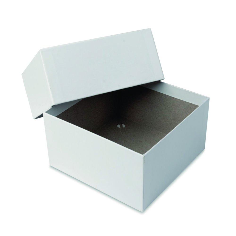 Box cryogénique en carton, 145x145 avec inserts de séparation | Description: Boîte pour tubes 15 ou 50 ml, avec couvercle