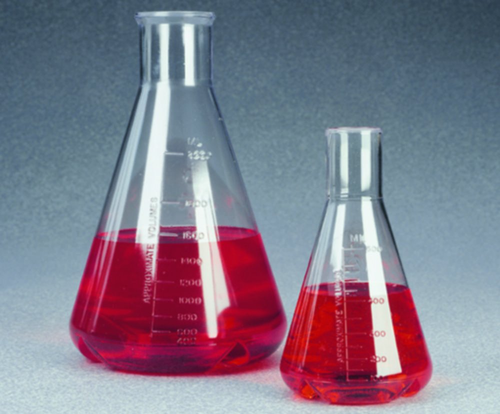 Erlenmeyer flasks with baffles, PC | Capacity ml: 1000