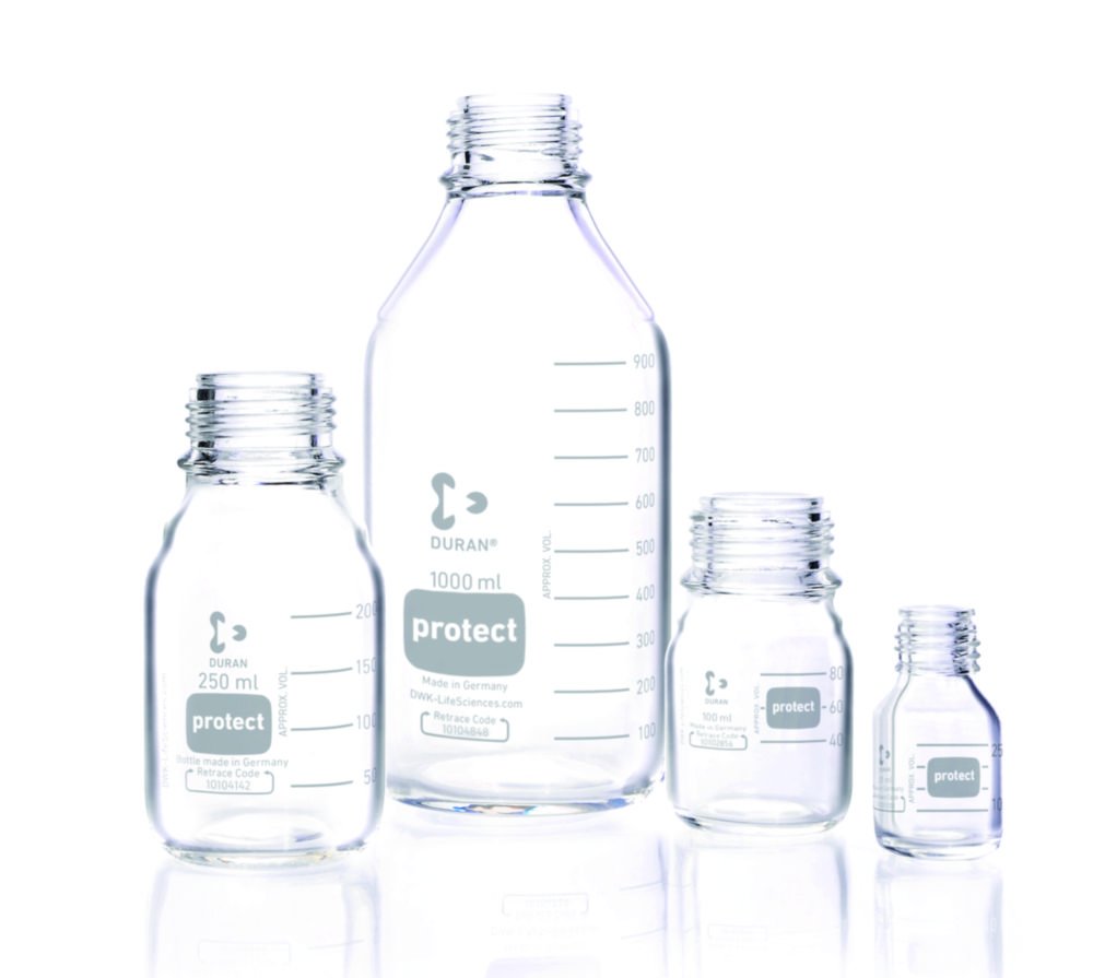 Laboratory bottles Protect DURAN®, with retrace code | Nominal capacity: 10 ml