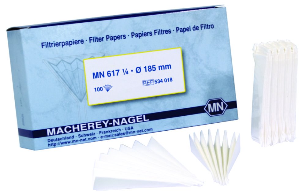 Papier filtre, qualitatif, type MN 617 ¼, plissé filtration rapide | Type: MN 617 1/4