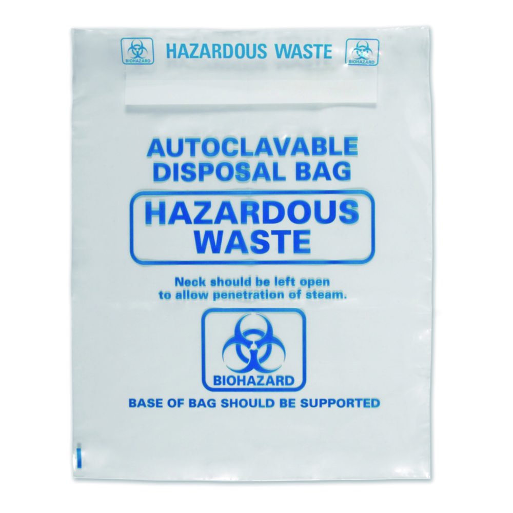 LLG-Autoclavable Bags, PP, with Biohazard printing | Width mm: 500