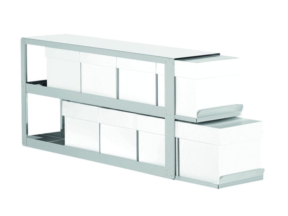 Racks with drawers for upright freezers, stainless steel, for boxes with 130 mm height