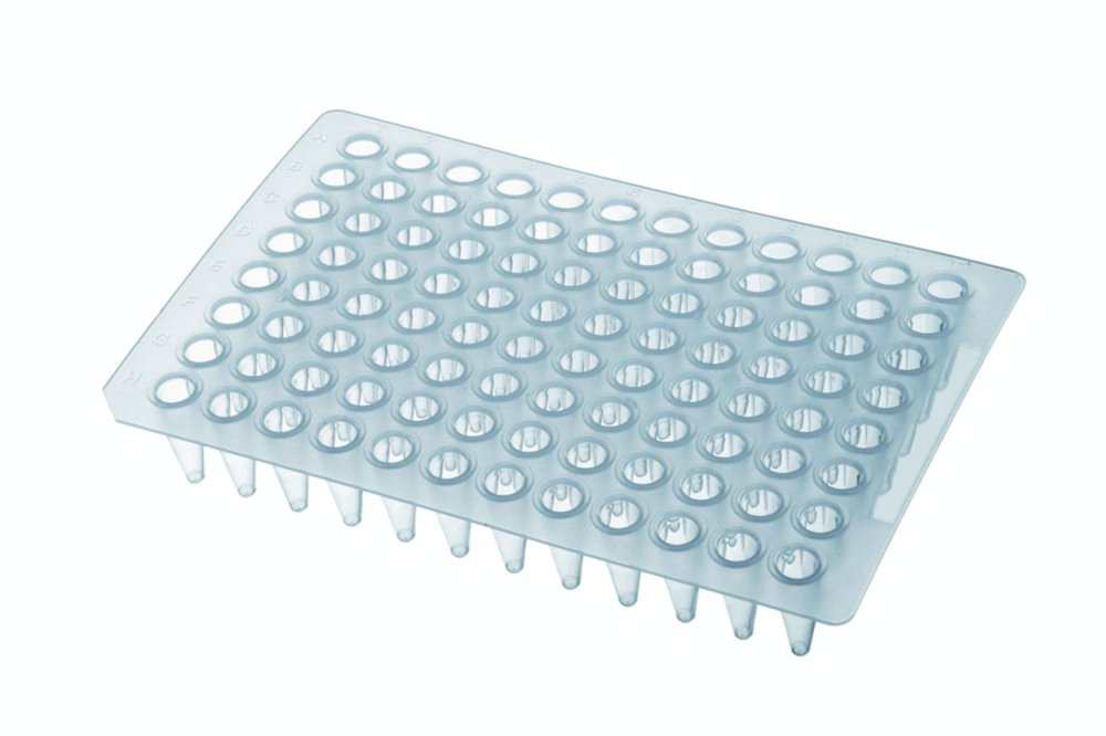 Plaques PCR à 96 puits - LLG, en PP | Description: Plaques 96 puits, avec demi-contour