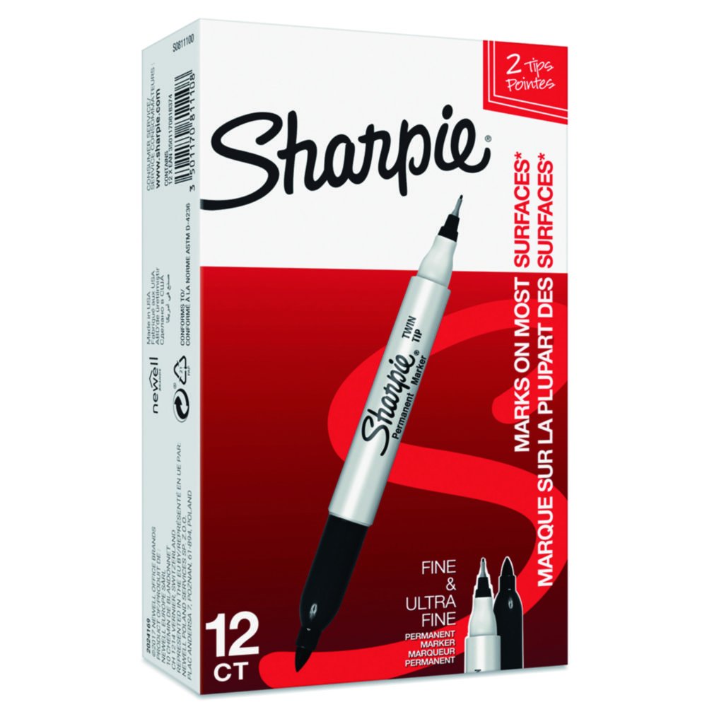 Marqueur permanent Sharpie® Twin Tip | Couleur: Noir