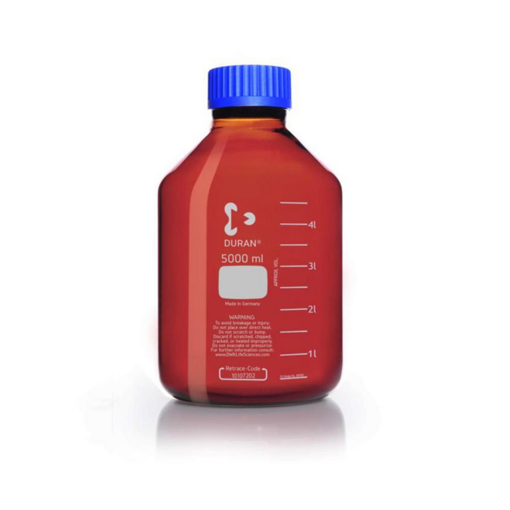Wide-mouth bottles GLS 80®, DURAN® amber glass | Nominal capacity: 5000 ml