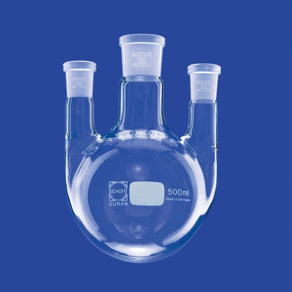 Three neck round bottom flasks, side necks parallel, DURAN® | Nominal capacity: 100 ml