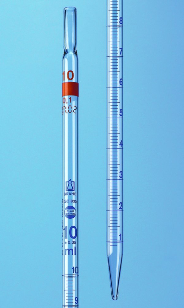 Graduated pipettes, total delivery, AR-glas®, class AS, blue graduation, type 2 | Nominal capacity: 1 ml
