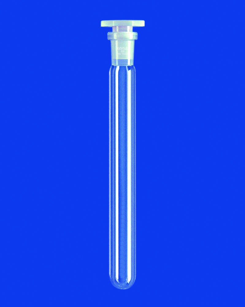 Reagenzgläser mit Normschliff, DURAN®-Rohr, mit Sechskant-Hohlstopfen | Abmessungen (ØxL): 16 x 100 mm