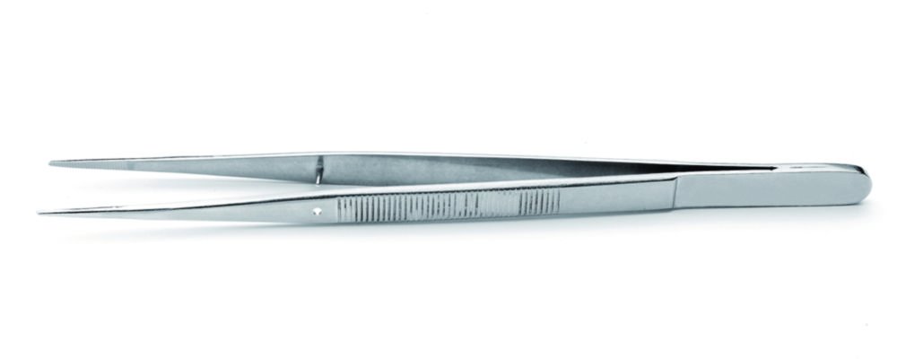 Forceps, stainless steel, anti-magnetic, anti-acid, with guide-pin | Version: Straight