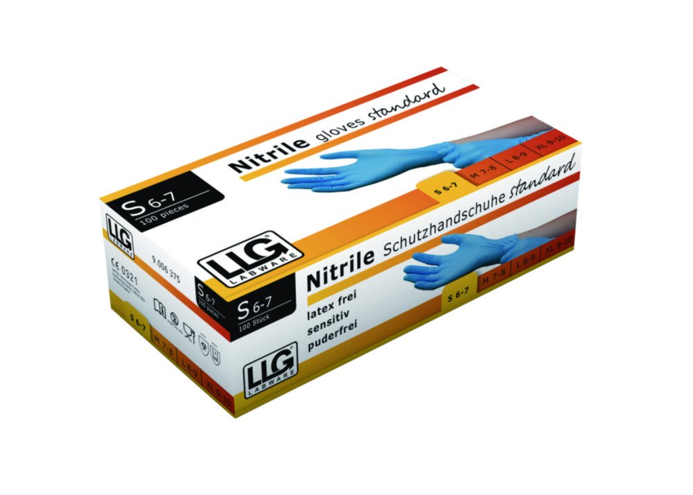 Gants à usage unique LLG standard, nitrile, non poudrés