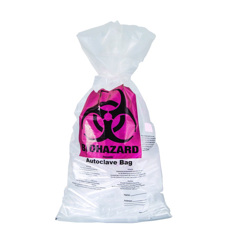 Autoclavable waste bags, biohazard, PP | Nominal capacity: 72 l
